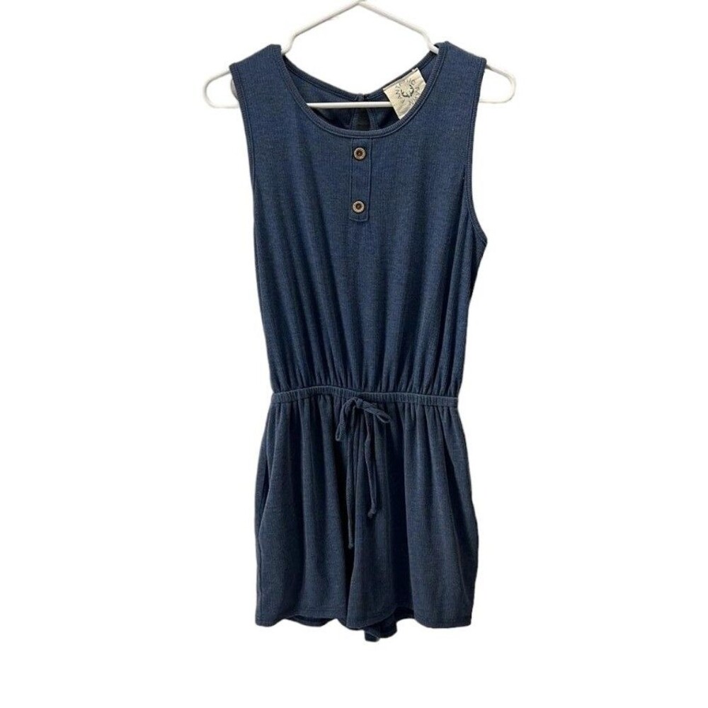 Fantastic Fawn Blue Sleeveless Dress S Small Made in USA Summer Boutique Boho